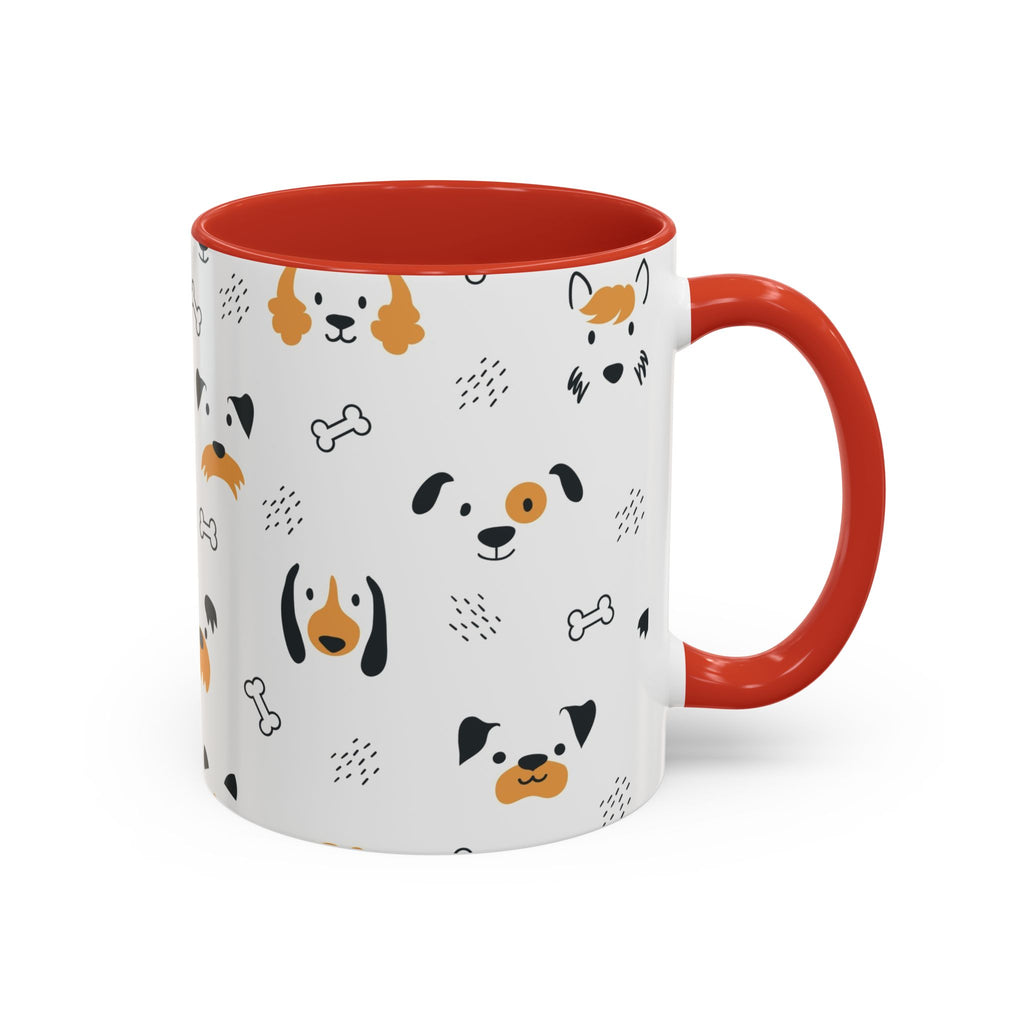 Dog Friends Accent Coffee Mug — Cute Paw Print Pattern (11/15oz)