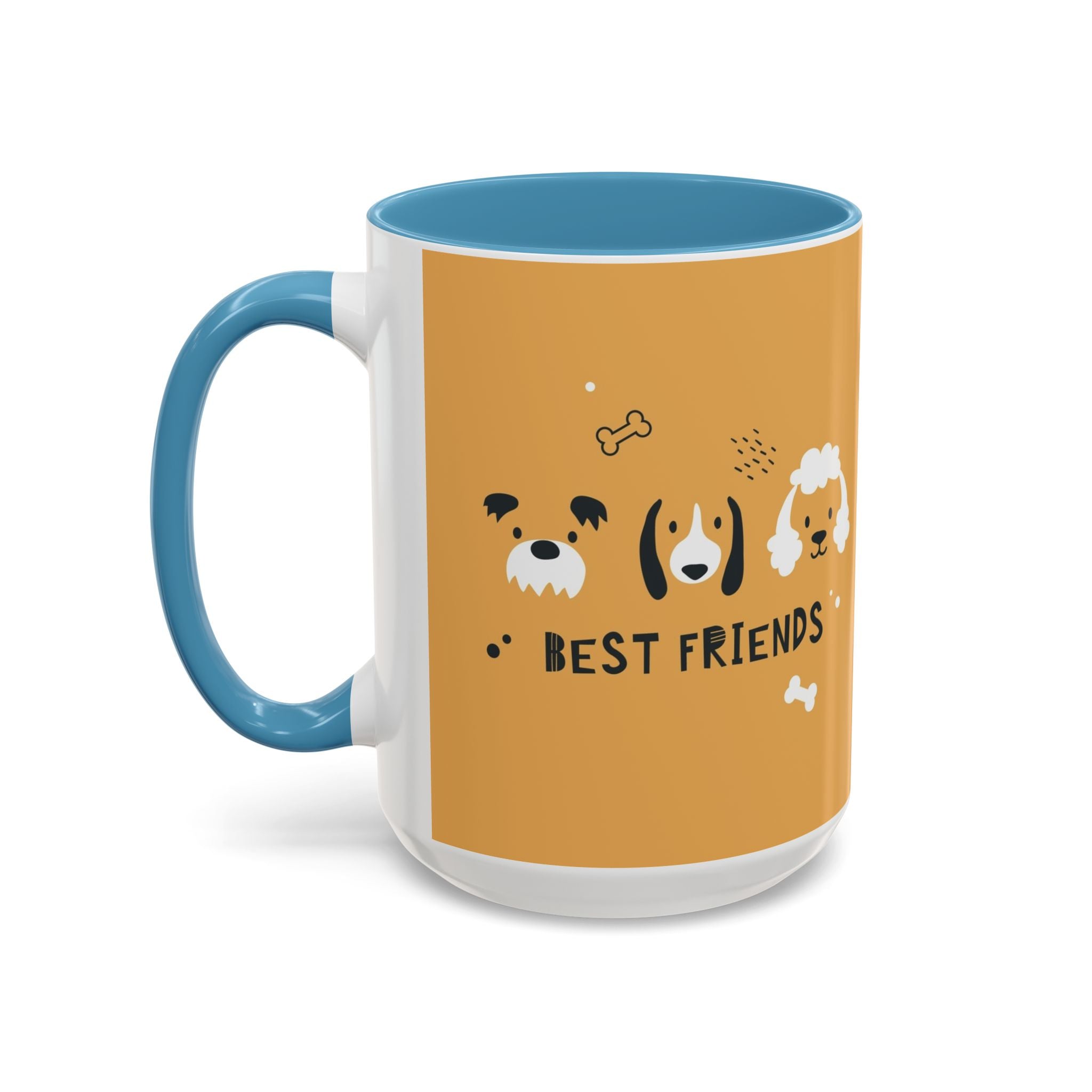 Dog Friends Accent Coffee Mug — Cute Paw Print Pattern (11/15oz)