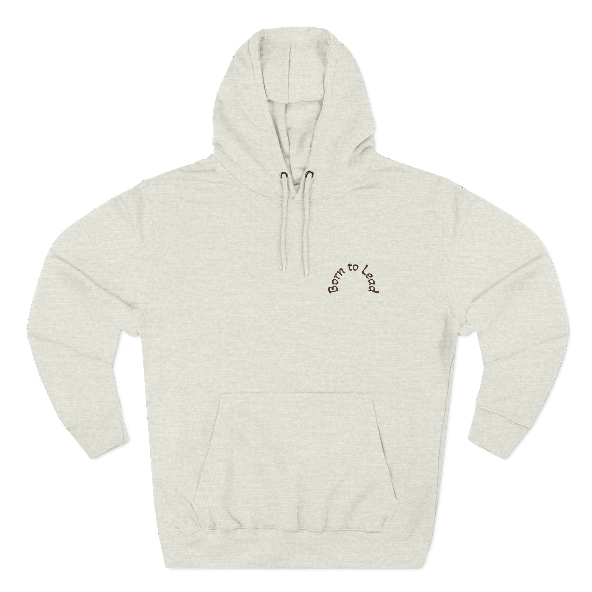 Minimal "Born to Wander" Hoodie — Lightweight White Fleece