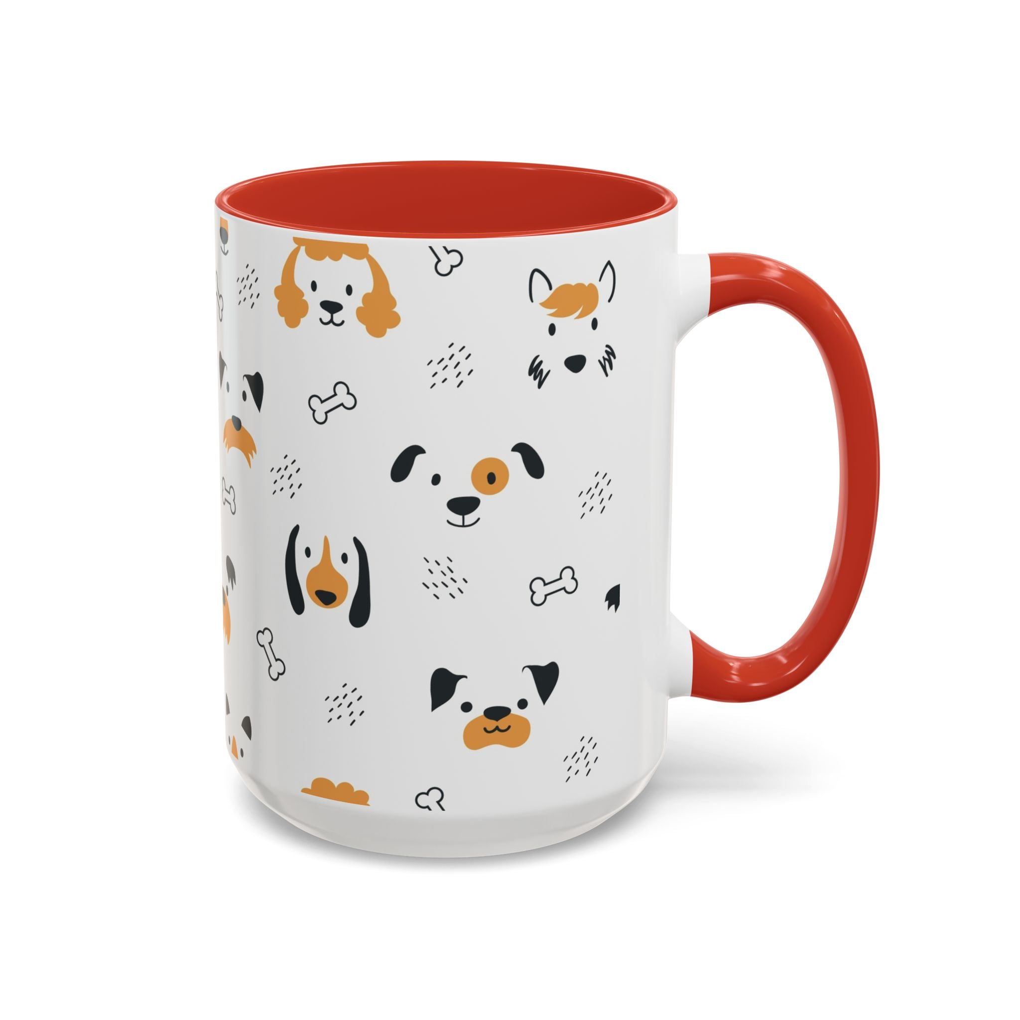 Dog Friends Accent Coffee Mug — Cute Paw Print Pattern (11/15oz)