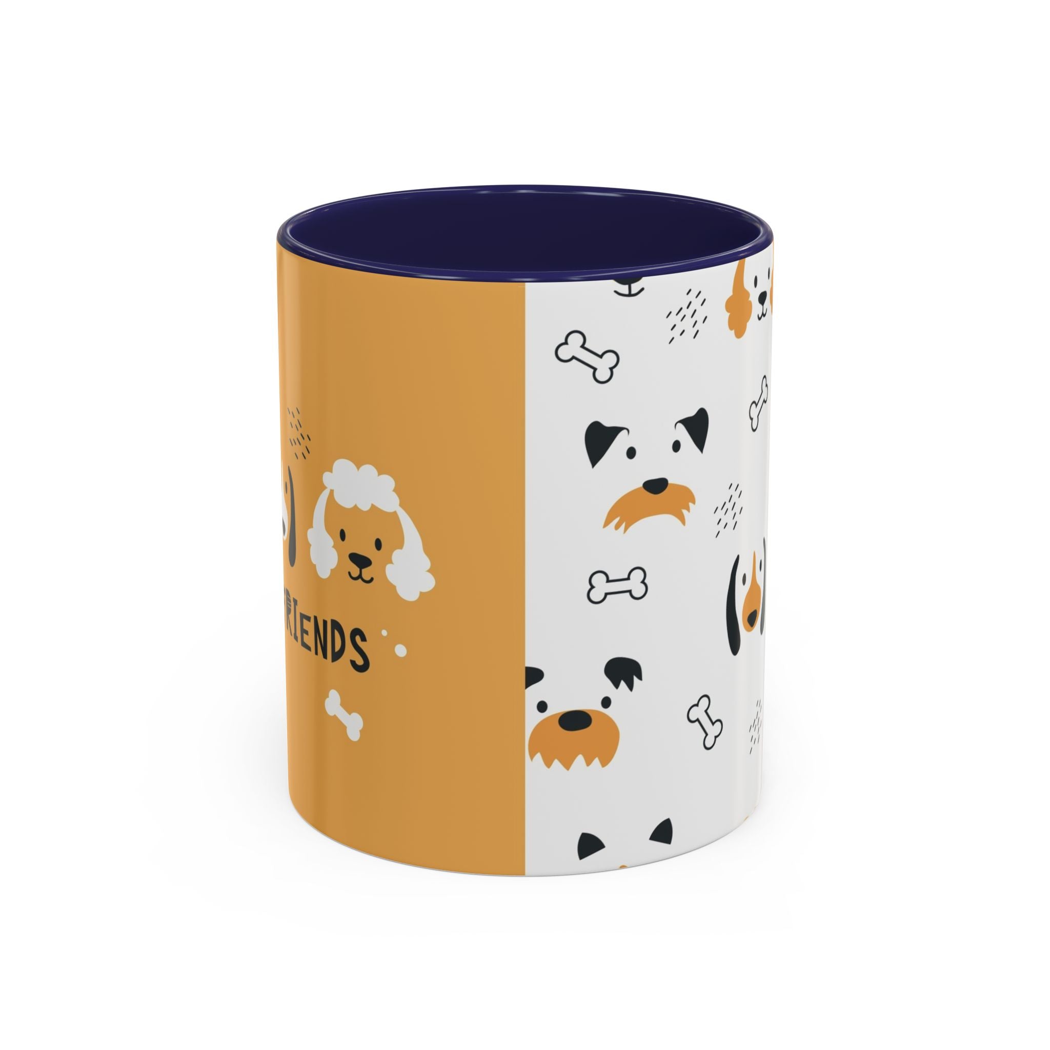Dog Friends Accent Coffee Mug — Cute Paw Print Pattern (11/15oz)