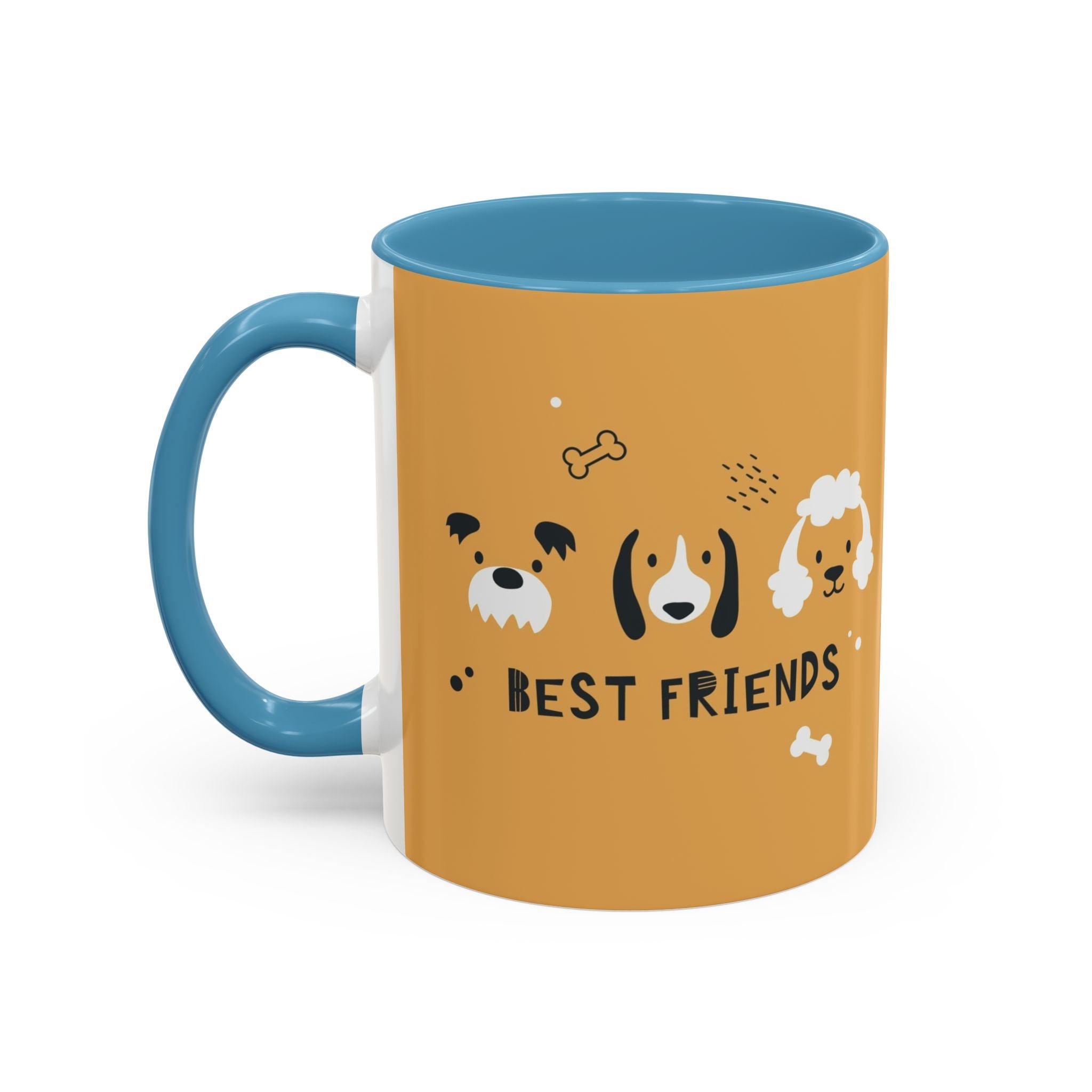 Dog Friends Accent Coffee Mug — Cute Paw Print Pattern (11/15oz)