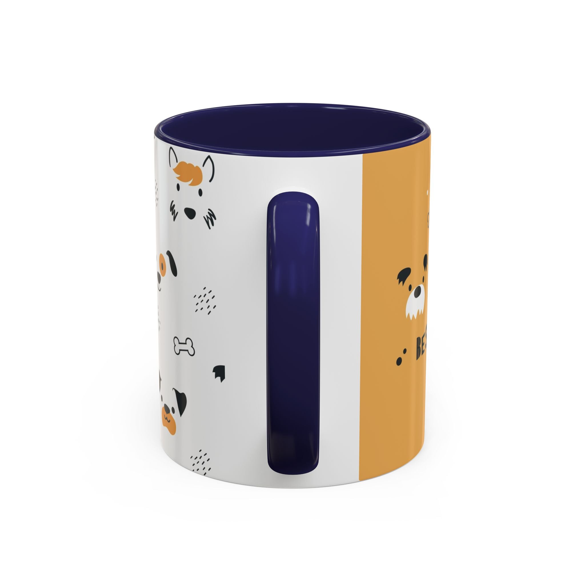 Dog Friends Accent Coffee Mug — Cute Paw Print Pattern (11/15oz)