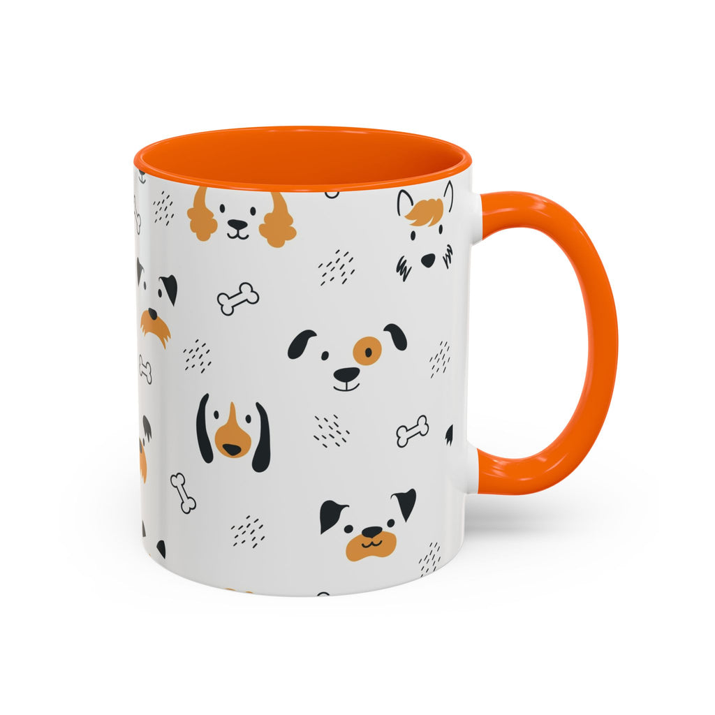 Dog Friends Accent Coffee Mug — Cute Paw Print Pattern (11/15oz)