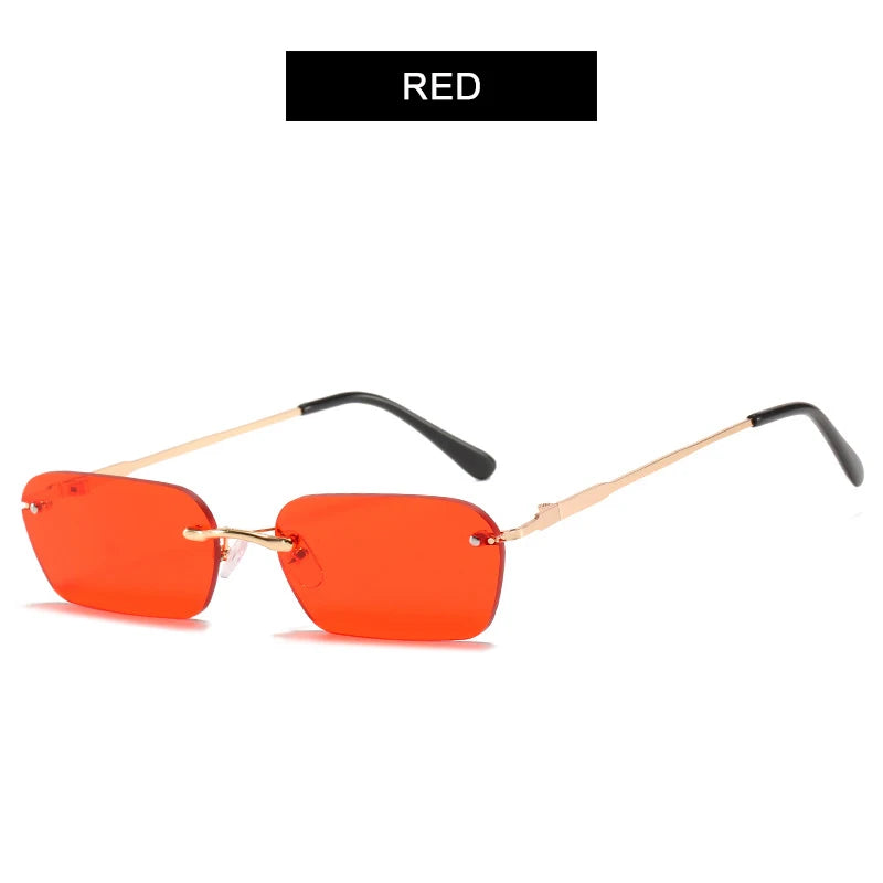 Fashion Rimless Sunglasses Men Women Classic Light Weight Sun Glasses For Male Luxury Rectangle Frameless Eyewear UV400