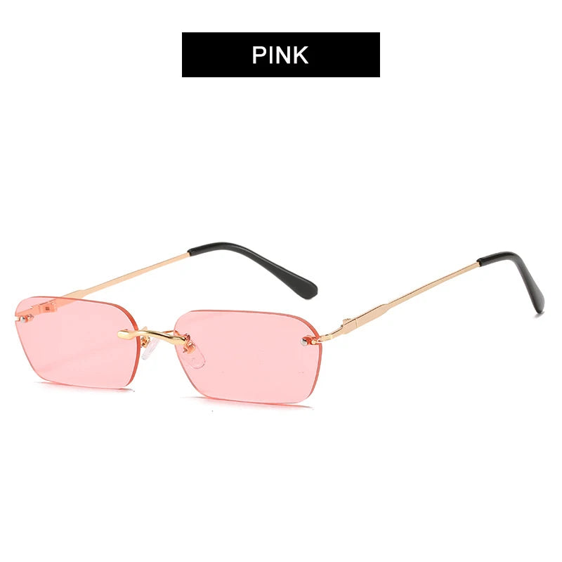 Fashion Rimless Sunglasses Men Women Classic Light Weight Sun Glasses For Male Luxury Rectangle Frameless Eyewear UV400