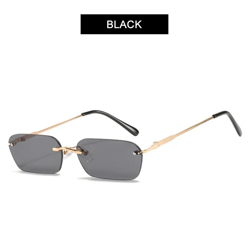 Fashion Rimless Sunglasses Men Women Classic Light Weight Sun Glasses For Male Luxury Rectangle Frameless Eyewear UV400