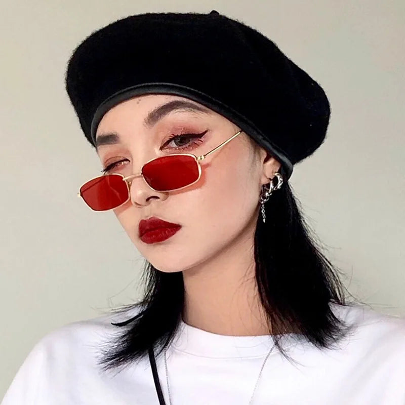 ZXWLYXG 2025 New Small Rectangle Sunglasses Women Retro Brand Designer Red Sun Glasses Men Glasses Female Unisex