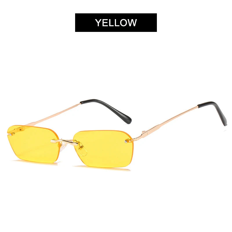 Fashion Rimless Sunglasses Men Women Classic Light Weight Sun Glasses For Male Luxury Rectangle Frameless Eyewear UV400