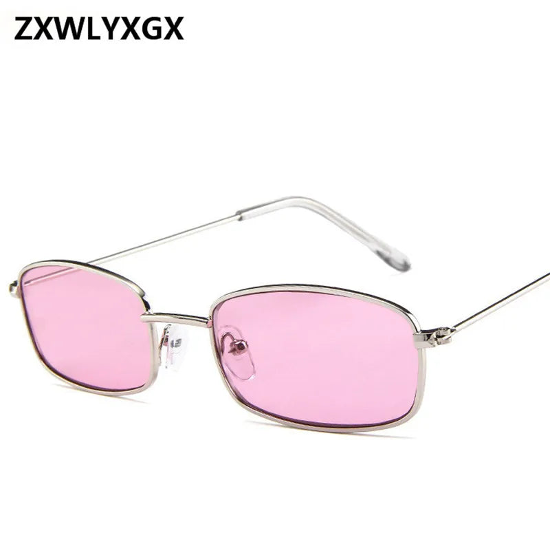 ZXWLYXG 2025 New Small Rectangle Sunglasses Women Retro Brand Designer Red Sun Glasses Men Glasses Female Unisex