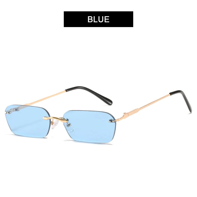 Fashion Rimless Sunglasses Men Women Classic Light Weight Sun Glasses For Male Luxury Rectangle Frameless Eyewear UV400