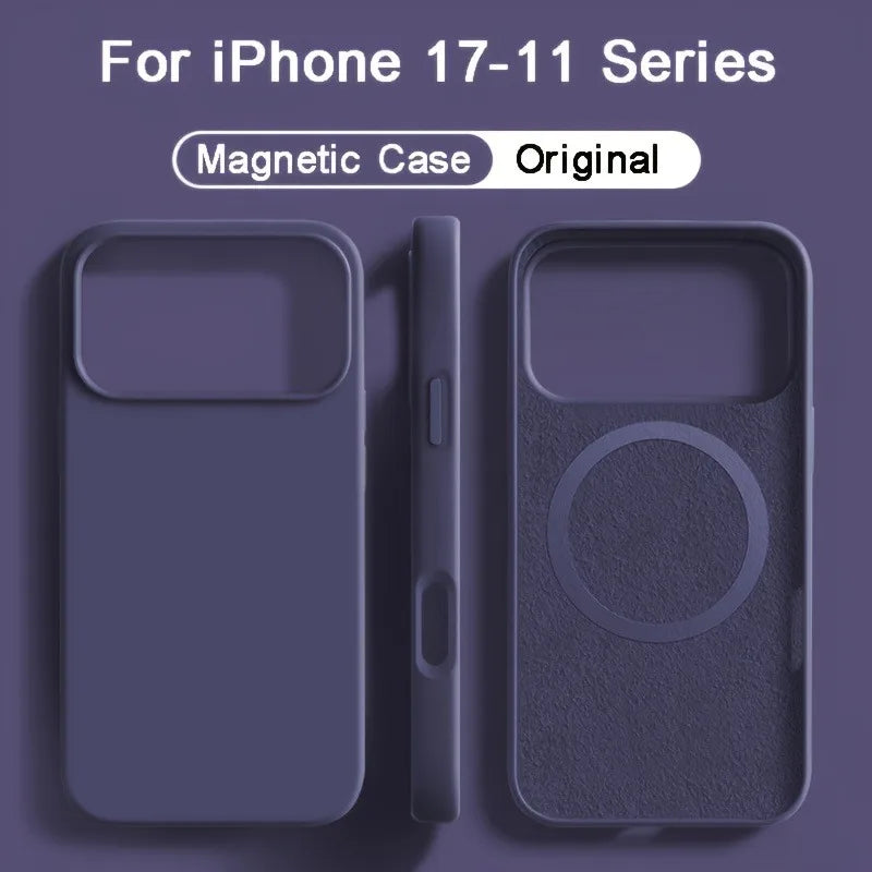 For Magsafe Magnetic Liquid Silicone Case For iPhone 18 17 16 15 14 13 Pro Max 17Pro Air 18Pro Wireless Charge Soft Cases Cover