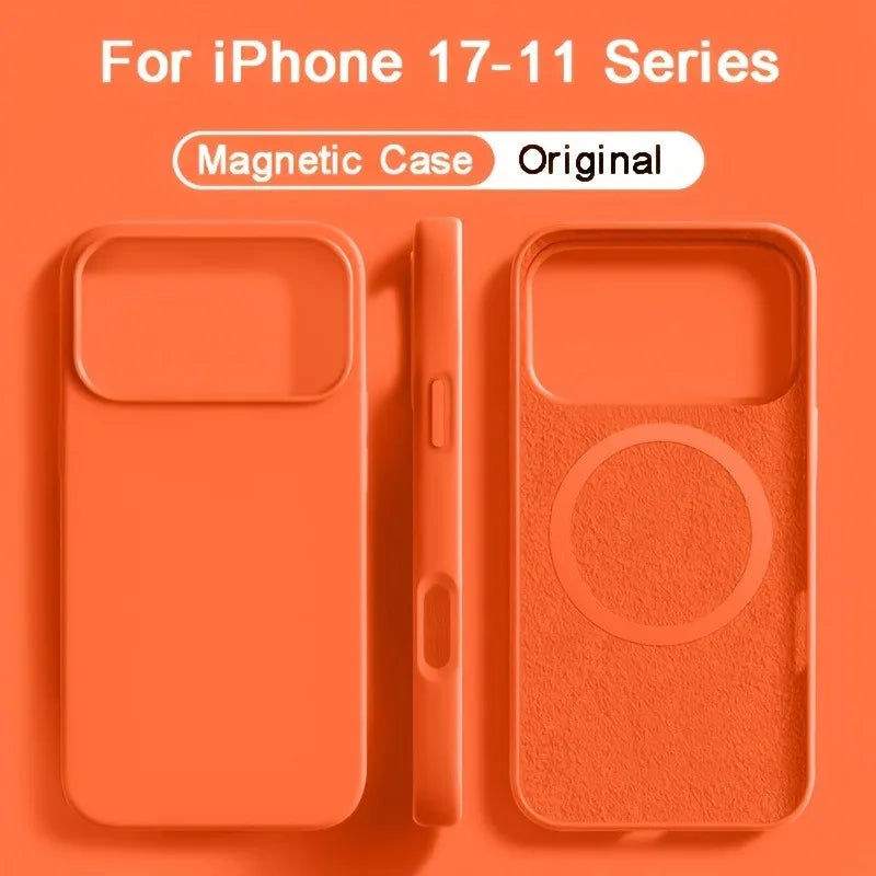 For Magsafe Magnetic Liquid Silicone Case For iPhone 18 17 16 15 14 13 Pro Max 17Pro Air 18Pro Wireless Charge Soft Cases Cover