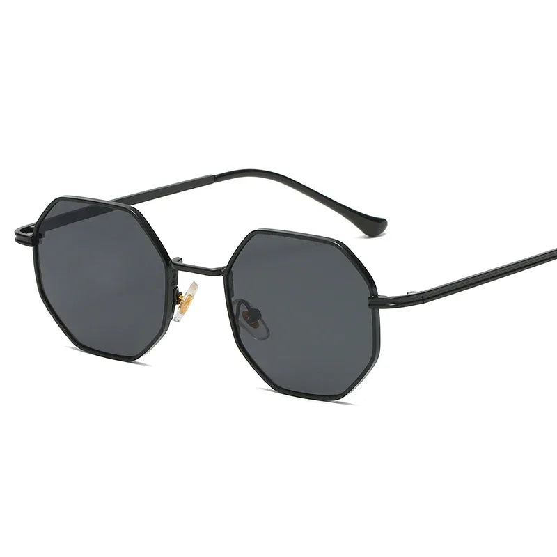 Popular Fashion Eyewear Polygonal Metal Retro Frame for Women Sunglasses Universal Luxury Brand Design Mirror UV400 Sun Glasses