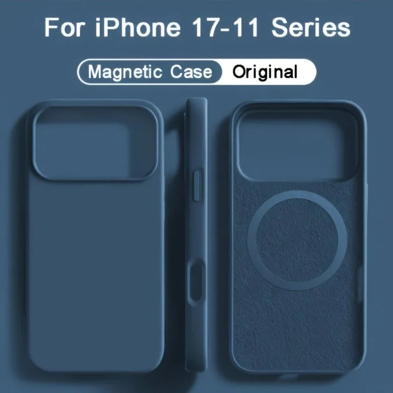 For Magsafe Magnetic Liquid Silicone Case For iPhone 18 17 16 15 14 13 Pro Max 17Pro Air 18Pro Wireless Charge Soft Cases Cover