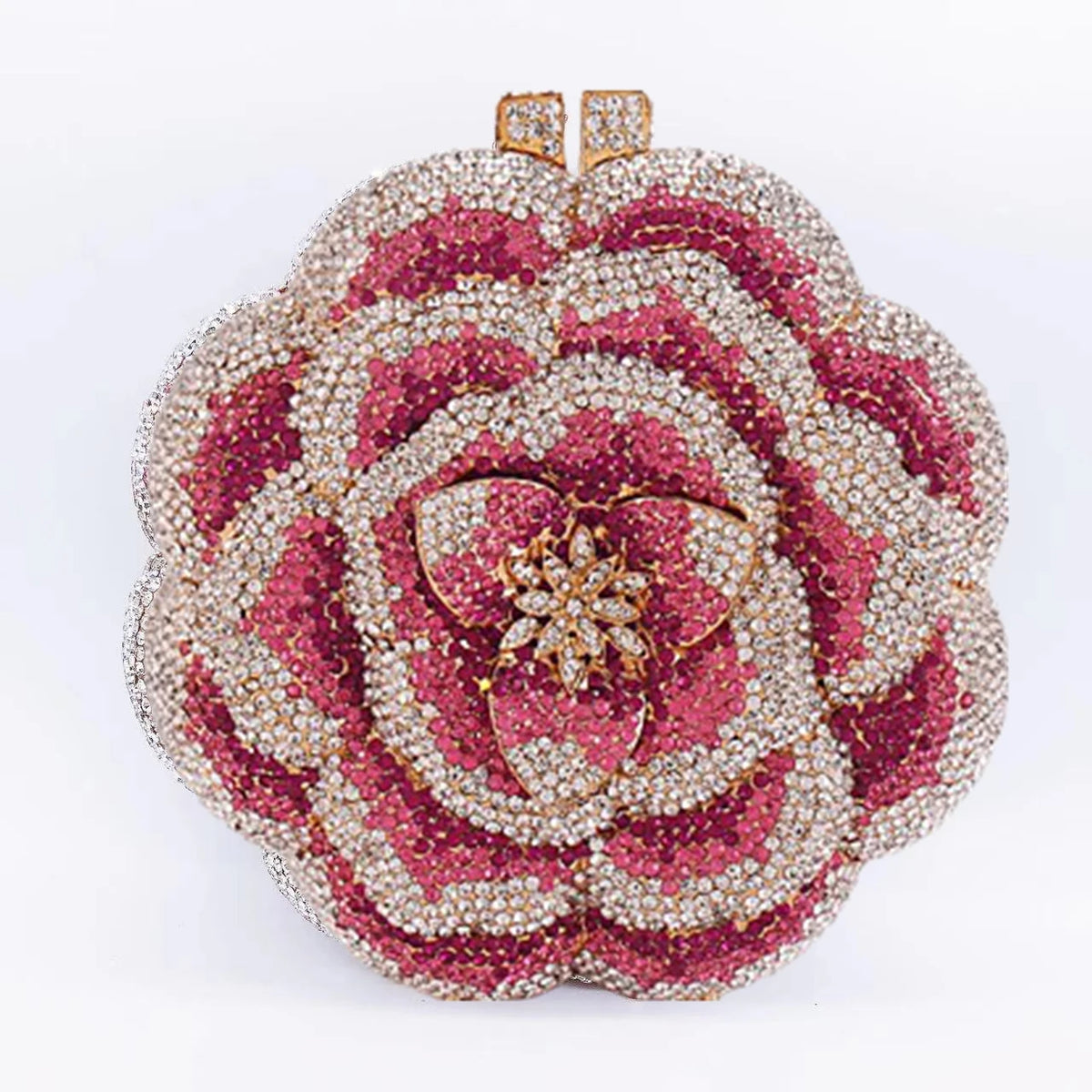 XIYUAN Rose Flower Pink Rhinestone Evening Clutches Women Floral Yellow Crystal Clutch Purse Luxury Bridal Wedding Party Handbag
