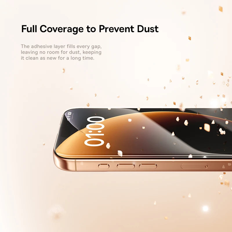 Baseus Tempered Glass For iPhone 18 17 Pro Max Screen Protector Full-View 0.3mm Clear Edge Bezel-Less Glass For iPhone 18 Pro
