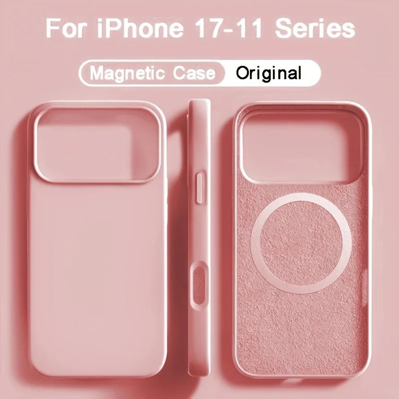 For Magsafe Magnetic Liquid Silicone Case For iPhone 18 17 16 15 14 13 Pro Max 17Pro Air 18Pro Wireless Charge Soft Cases Cover