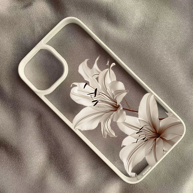 Shockproof Clear Phone Case for iPhone 18 Pro 17Pro Max 15 14 13 12 11 16E Air X XR XS 7 8 Plus SE2022 Vintage Lily Floral Cover