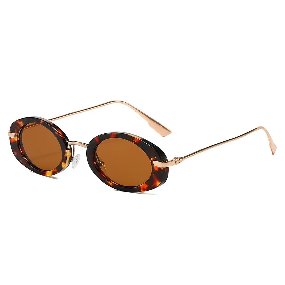 Fashion Small Oval Sunglasses Women Europe Popular Ins Cool Blogger Uv400 Sun Glasses Brand Designer