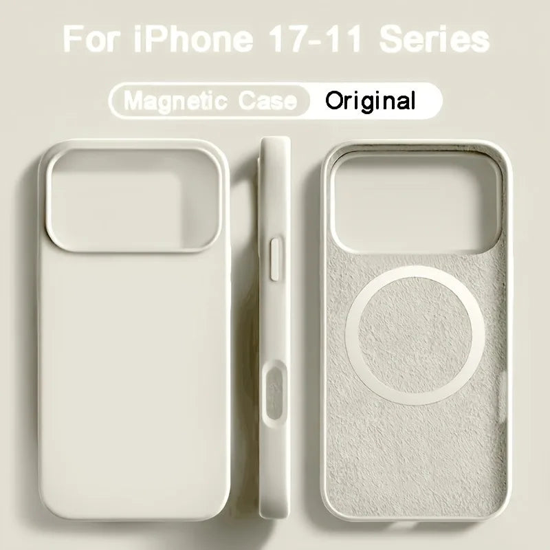 For Magsafe Magnetic Liquid Silicone Case For iPhone 18 17 16 15 14 13 Pro Max 17Pro Air 18Pro Wireless Charge Soft Cases Cover