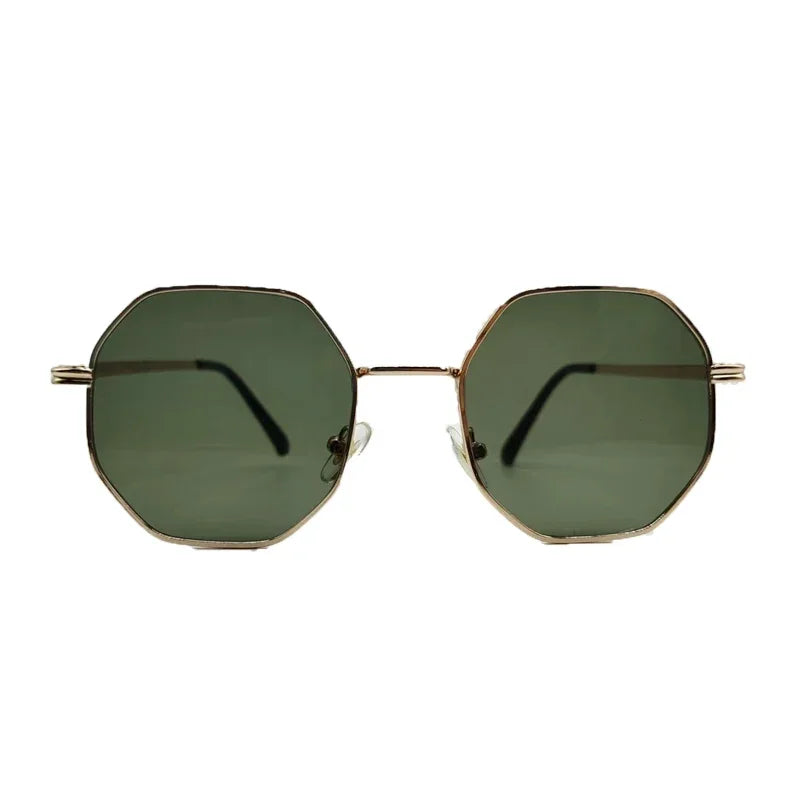 Popular Fashion Eyewear Polygonal Metal Retro Frame for Women Sunglasses Universal Luxury Brand Design Mirror UV400 Sun Glasses