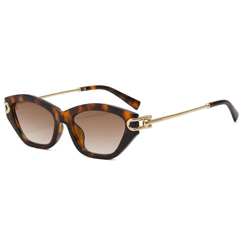 vintage irregular cat eye sunglasses for women new fashion brand alloy patchwork sun glasses ladies black blue gradient shades