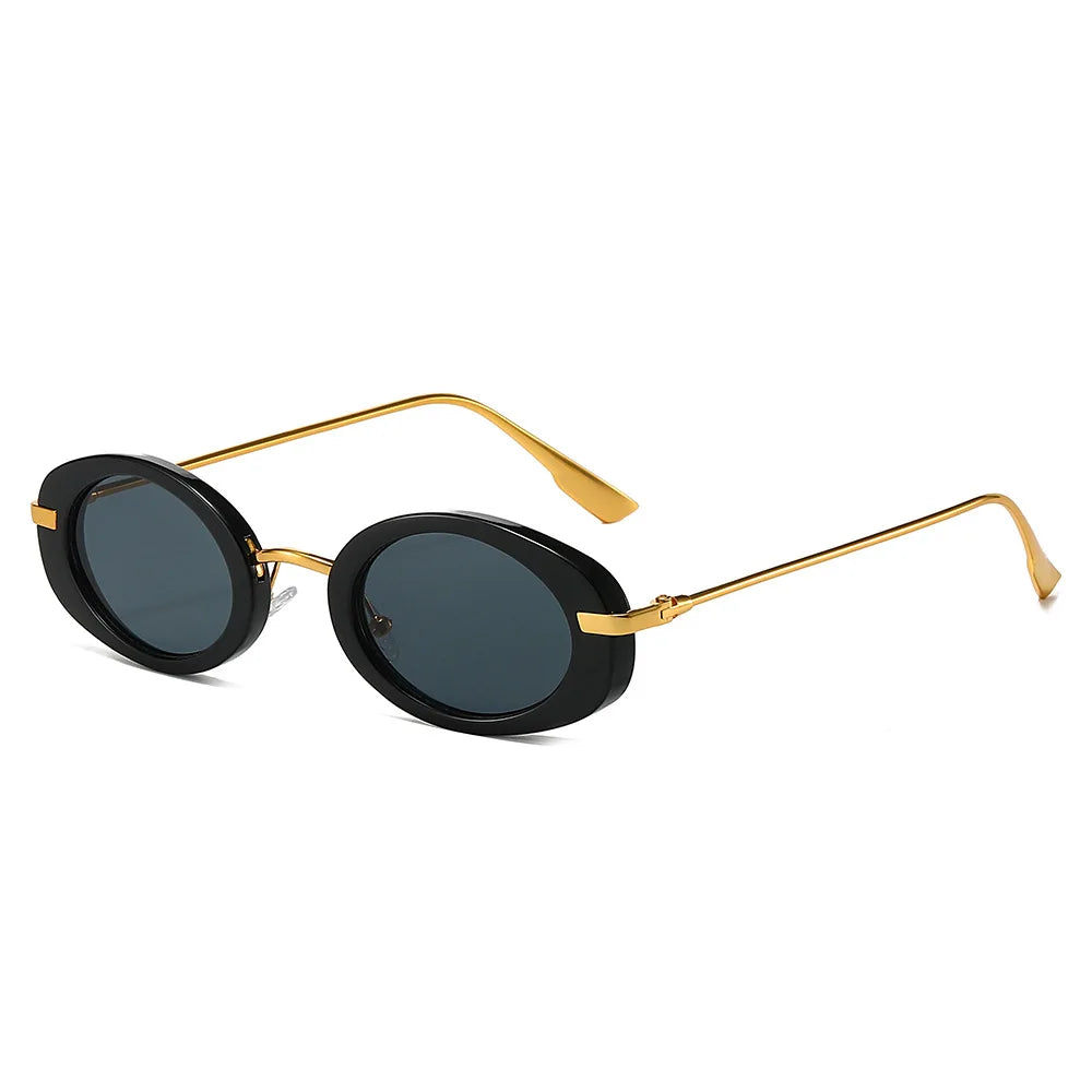 Fashion Small Oval Sunglasses Women Europe Popular Ins Cool Blogger Uv400 Sun Glasses Brand Designer