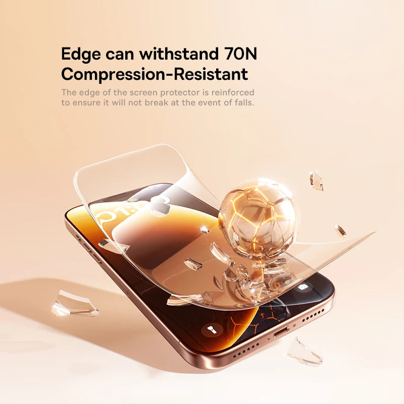 Baseus Tempered Glass For iPhone 18 17 Pro Max Screen Protector Full-View 0.3mm Clear Edge Bezel-Less Glass For iPhone 18 Pro