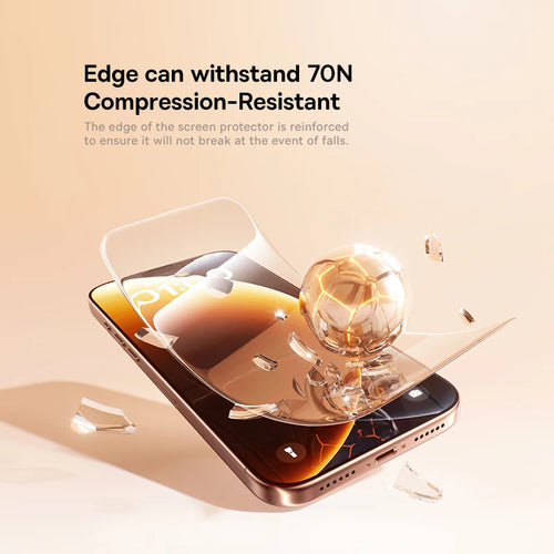 Baseus Tempered Glass For iPhone 18 17 Pro Max Screen Protector Full-View 0.3mm Clear Edge Bezel-Less Glass For iPhone 18 Pro