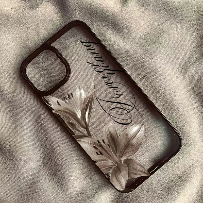 Shockproof Clear Phone Case for iPhone 18 Pro 17Pro Max 15 14 13 12 11 16E Air X XR XS 7 8 Plus SE2022 Vintage Lily Floral Cover