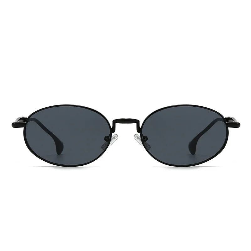 Retro Small Gothic Steampunk Oval Sunglasses Men Women Brand Designer Vintage Round Metal Frame Sun Glasses UV400 Beach Shades