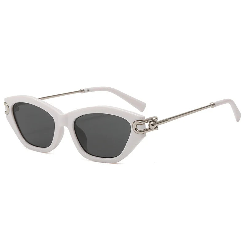 vintage irregular cat eye sunglasses for women new fashion brand alloy patchwork sun glasses ladies black blue gradient shades