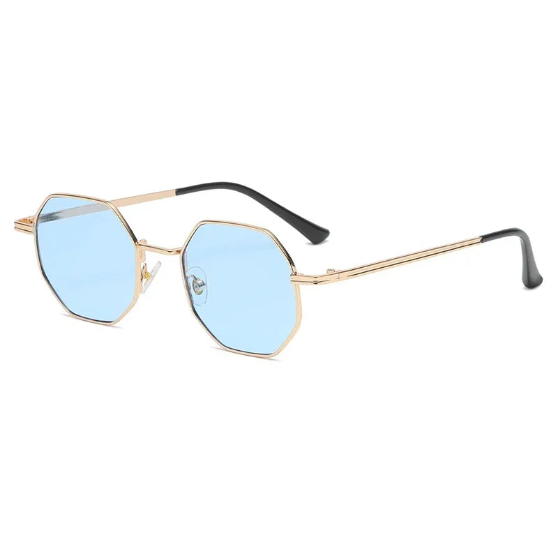 Popular Fashion Eyewear Polygonal Metal Retro Frame for Women Sunglasses Universal Luxury Brand Design Mirror UV400 Sun Glasses