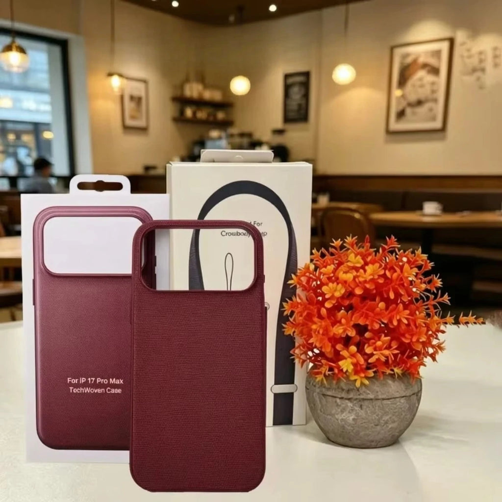 1:1 Original Tech woven Case With Woven Crossbody Strap For iPhone 18 Pro Max 17 Air 16 15 14 13 For MagSafe Shockproof Cover