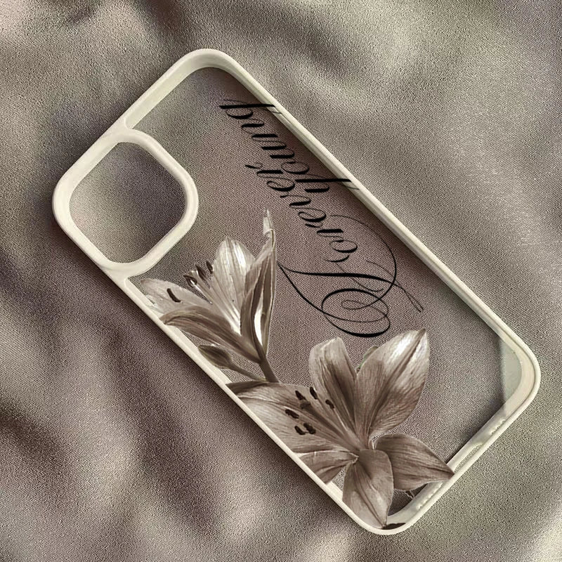 Shockproof Clear Phone Case for iPhone 18 Pro 17Pro Max 15 14 13 12 11 16E Air X XR XS 7 8 Plus SE2022 Vintage Lily Floral Cover