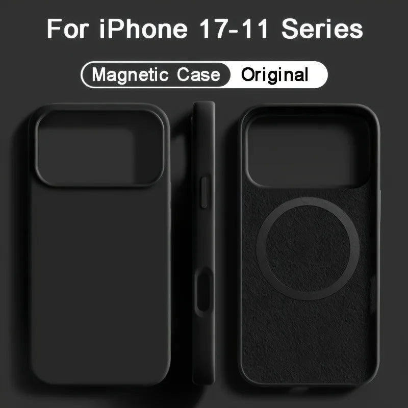 For Magsafe Magnetic Liquid Silicone Case For iPhone 18 17 16 15 14 13 Pro Max 17Pro Air 18Pro Wireless Charge Soft Cases Cover