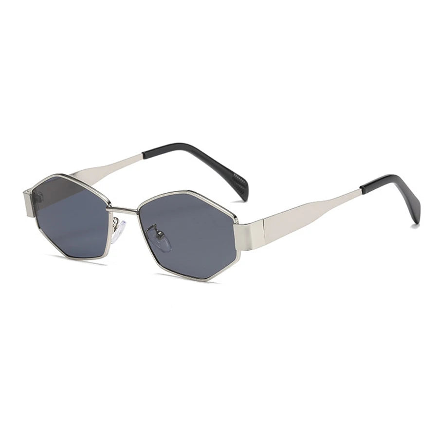 Retro Rhombus Steampunk Sunglasses For Women Men Trendy Metal Frame Sun Glasses Casual Outdoor Photography Accessory Eyewear