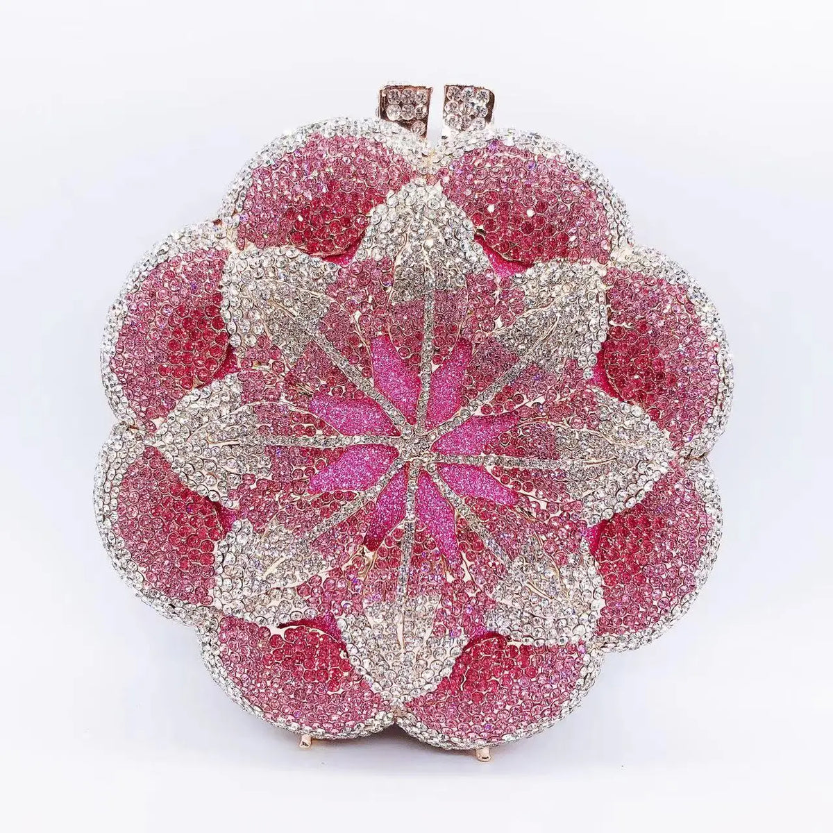 XIYUAN Rose Flower Pink Rhinestone Evening Clutches Women Floral Yellow Crystal Clutch Purse Luxury Bridal Wedding Party Handbag