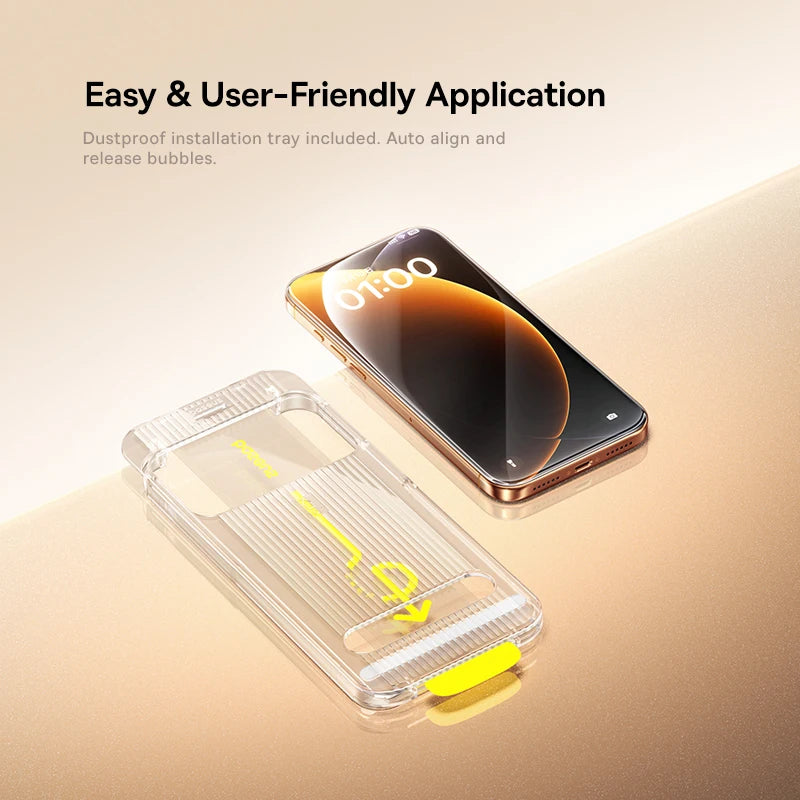 Baseus Tempered Glass For iPhone 18 17 Pro Max Screen Protector Full-View 0.3mm Clear Edge Bezel-Less Glass For iPhone 18 Pro